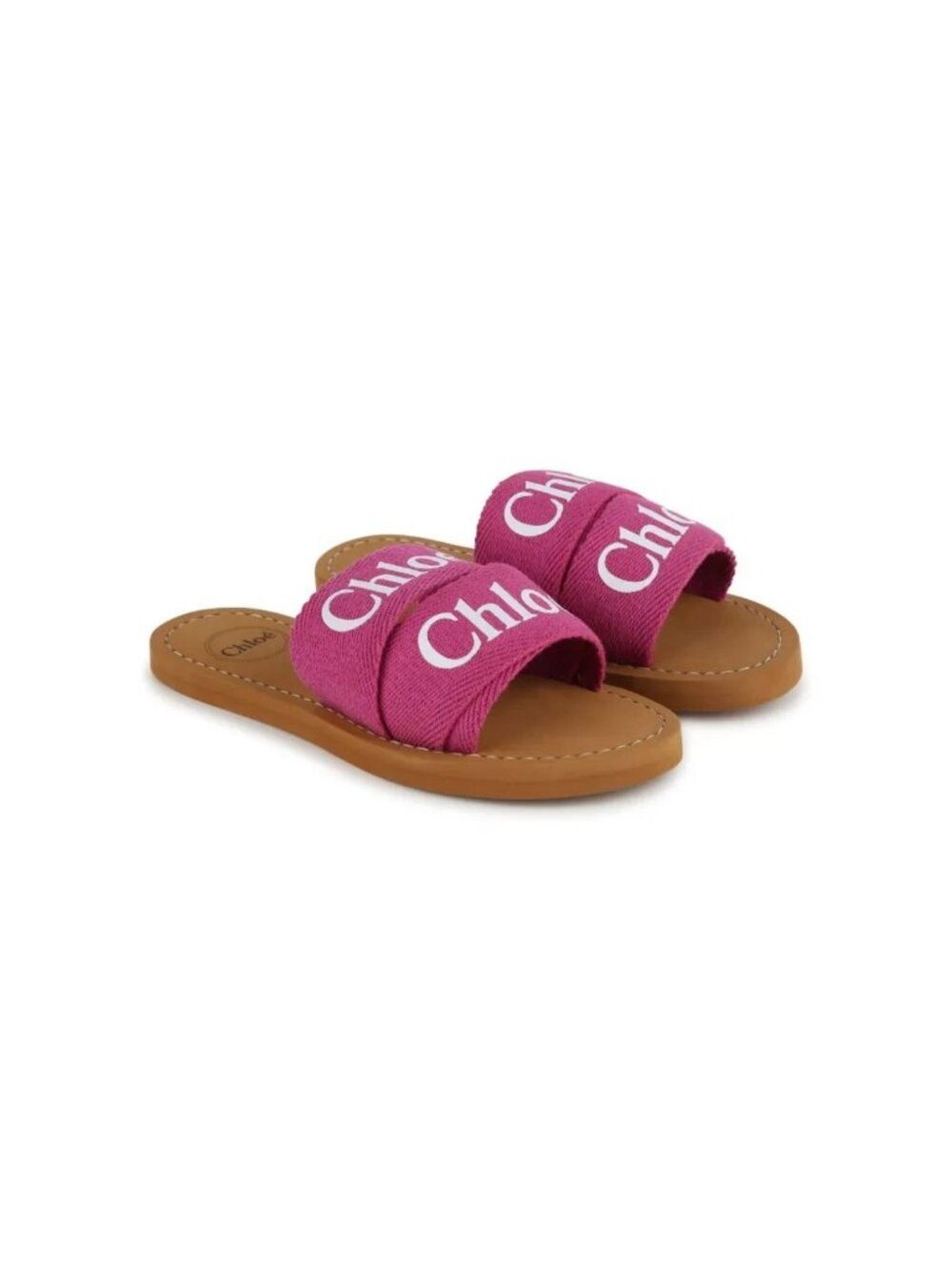 Chloe Kids Logo-Strap Slip-On Sandals SIZE 28